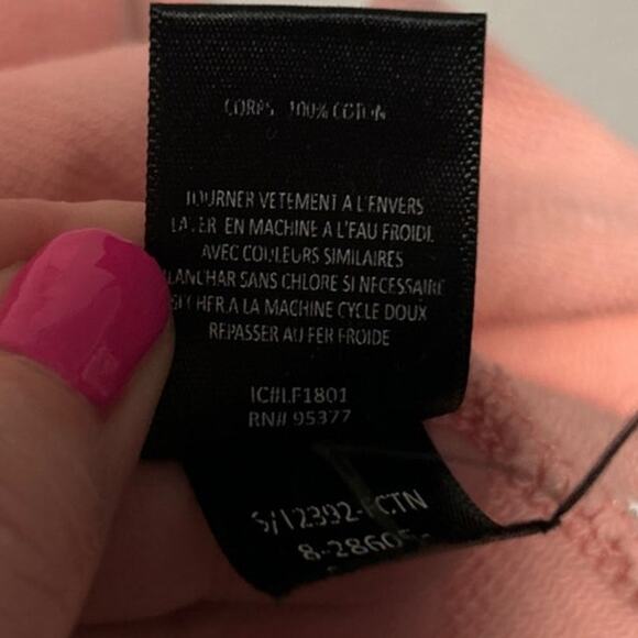 Sanctuary Pink Oversized Long Sleeve Crew Neck Back Bow Raw Edge Sweatshirt XS - Picture 8 of 12